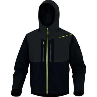 Delta Plus Windproof Water Repellent Lightweight Softshell Jacket, Yellow White Green Black XL HORT2NJXG