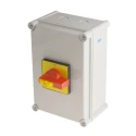 RS PRO 3-Pole Panel Mount Isolator Switch, IP65, 100A, 55 kW, Red Handle, Model IP65