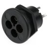 Bulgin Power Connector Panel Mount 4 Pole Female Brass Nylon Housing Solder Termination 250V AC 3A SA2368