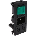 Bulgin C14 Straight Snap-in IEC Connector, 250V, 10A, Female, Fuse Size 5 x 20 mm BZV03/Z0000/09