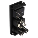 Bulgin C14 Straight Snap-in IEC Connector, 250V, 10A, Female, Fuse Size 5 x 20 mm BZV03/Z0000/09