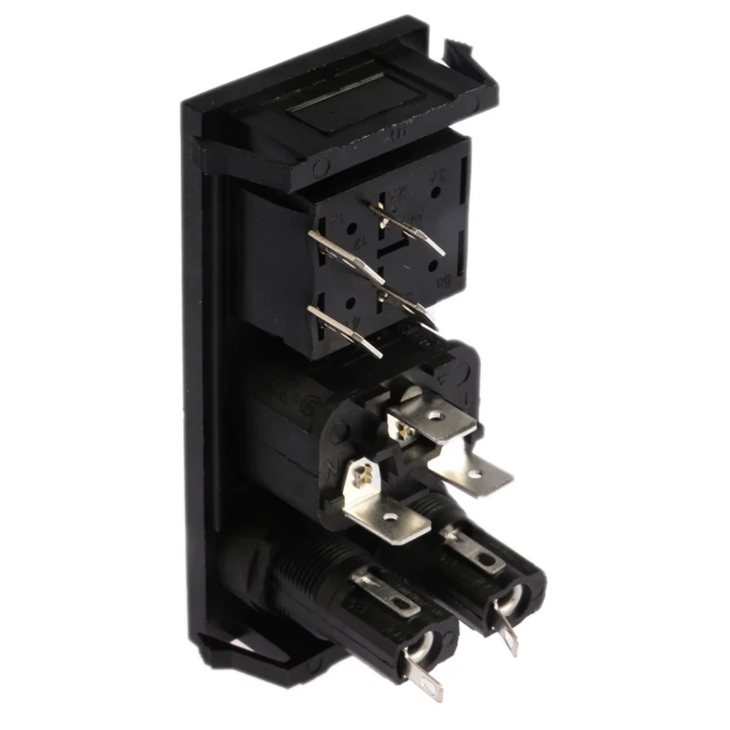 Bulgin C14 Straight Snap-in IEC Connector, 250V, 10A, Female, Fuse Size 5 x 20 mm BZV03/Z0000/09