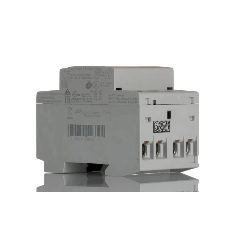ABB Safety Contactor 4-Pole 30A 2.77 kW 24V Coil 4 NO Screw Terminal DIN Rail Mount ESB40
