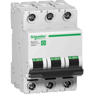 Schneider Electric Miniature Circuit Breaker 3-Pole 10A Type D 14 kA Breaking Capacity Multi9 