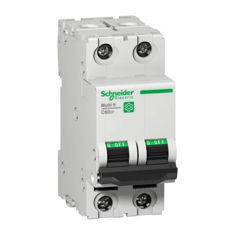Schneider Electric Miniature Circuit Breaker 2-Pole 6A Type D 125 V DC 14 kA Breaking Capacity Multi9 