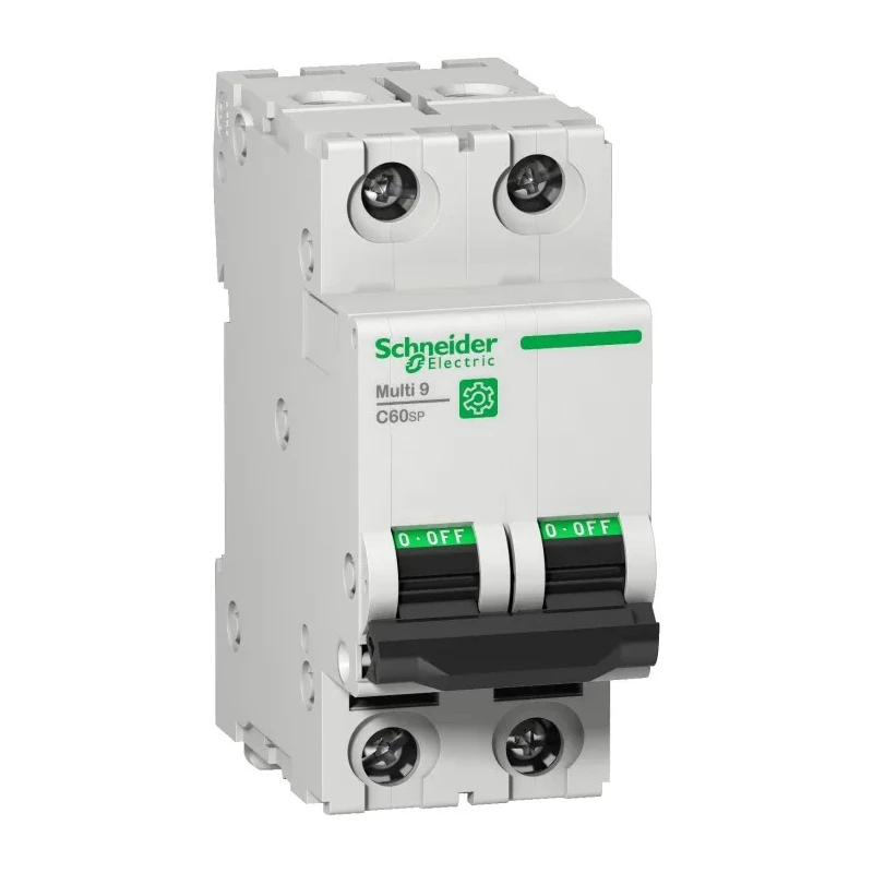 Schneider Electric Miniature Circuit Breaker 2-Pole 6A Type D 125 V DC 14 kA Breaking Capacity Multi9 