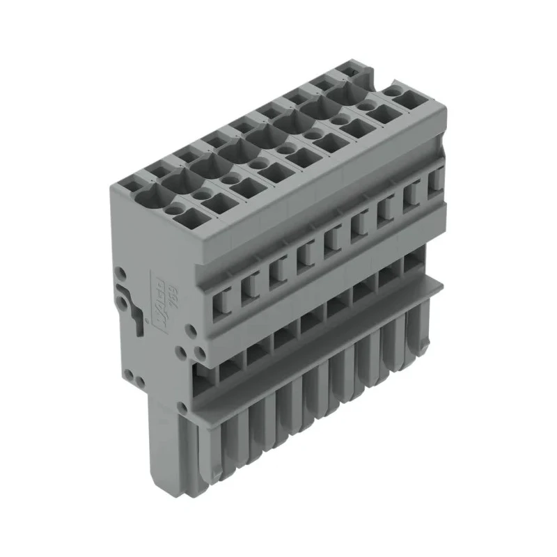 WAGO 769 Series 9-Pole Female Plug with 4mm² Contact Dimensions for X-COM System 769 769-109