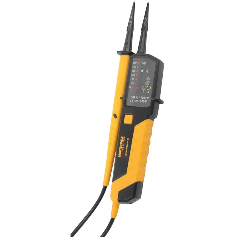 Martindale LED Voltage Tester 690V Continuity Check CAT III 600 V CAT IV 300 V VT25