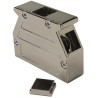 HARTING D-Sub Backshell Metal Plated Plastic Angled, Straight Orientation 37 Way Strain Relief 09670370453