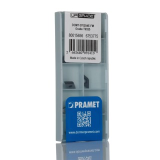 Pramet DCMT 070204E-FM:T9325 Diamond Shape Lathe Part 2.38 mm Height 93° Approach Angle 7.8 mm Length