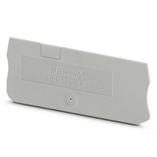 Phoenix Contact D-PT Series Grey Polyamide End Cover for DIN Rail Terminal Blocks 3210303