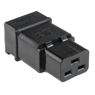Schurter C19 Straight Cable IEC Connector, 250V 20A Female Rewireable Screw Terminal 4300.0921