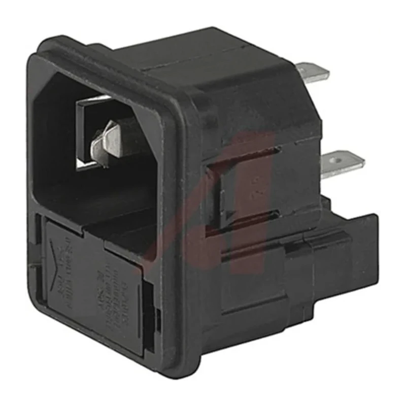 Schurter C14 Straight Snap-in IEC Connector, 250V, 10A, Female, Fuse Size 5 x 20 mm, Model 4301.0502