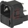 Schurter C14 Straight Snap-in IEC Connector, 250V, 10A, Female, Fuse Size 5 x 20 mm, Model 4301.0502
