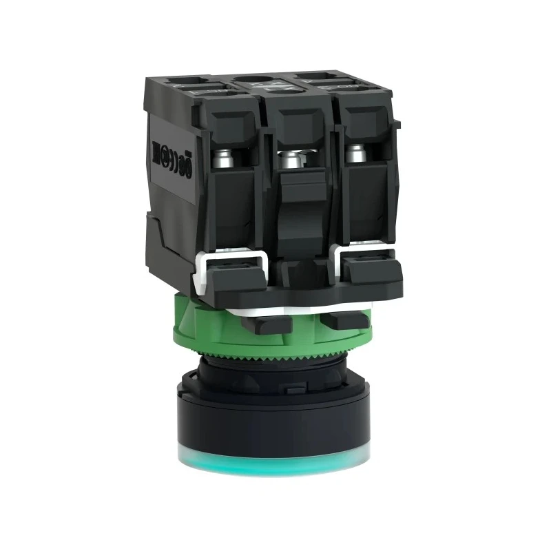 Schneider Electric Harmony Series Illuminated Push Button Switch, 22 mm Cutout, Green, SPDT, IP66/IP67/IP69K XB5AW33G5