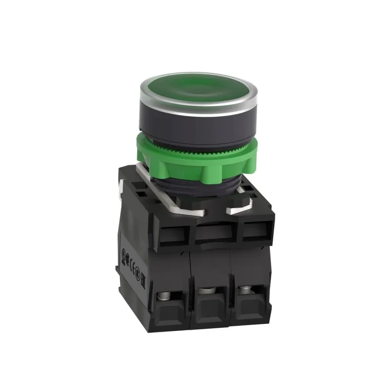 Schneider Electric Harmony Series Illuminated Push Button Switch, 22 mm Cutout, Green, SPDT, IP66/IP67/IP69K XB5AW33G5