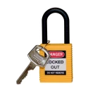 Brady Yellow Nylon and Plastic Safety Padlock with 6.35 mm Shackle Diameter Model 150232