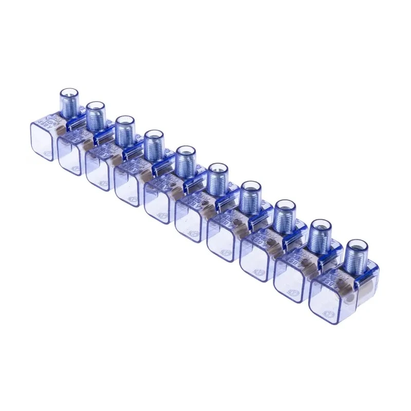 RS PRO BM Series Non-Fused Terminal Block, 10-Way, 16mm² Wire Screw Terminal, Panel Mount, 450V, Polycarbonate 868-0730