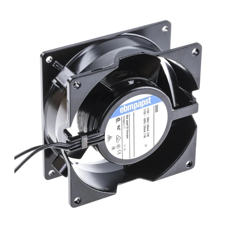 ebm-papst 3000 Series AC Axial Fan, 115V AC, 11W Power, 3100 RPM, 89 m³/h Air Flow, IP65 Protection, Model 
