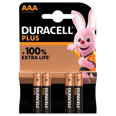 Duracell Alkaline AAA Battery 1.5 V AAA +/PWR P4 RS