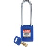 Brady Blue Nylon and Steel Padlock, ANSI Standard, Shackle Diameter 6.35 mm, Shackle Length 76.2 mm 150249