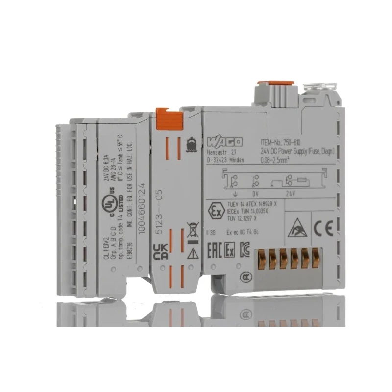 WAGO 750 Series PLC Power Supply for Use with IO Module, IP20, Max Operating Temp 60°C 750-610