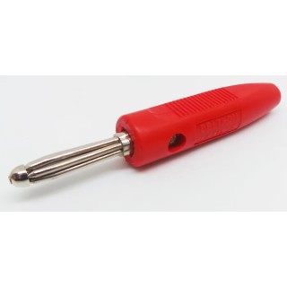 RS PRO Red Male Banana Connector, 4 mm Connector, Screw Termination, 50V, 16A, Bright Nickel Over Copper Plating 212-1234