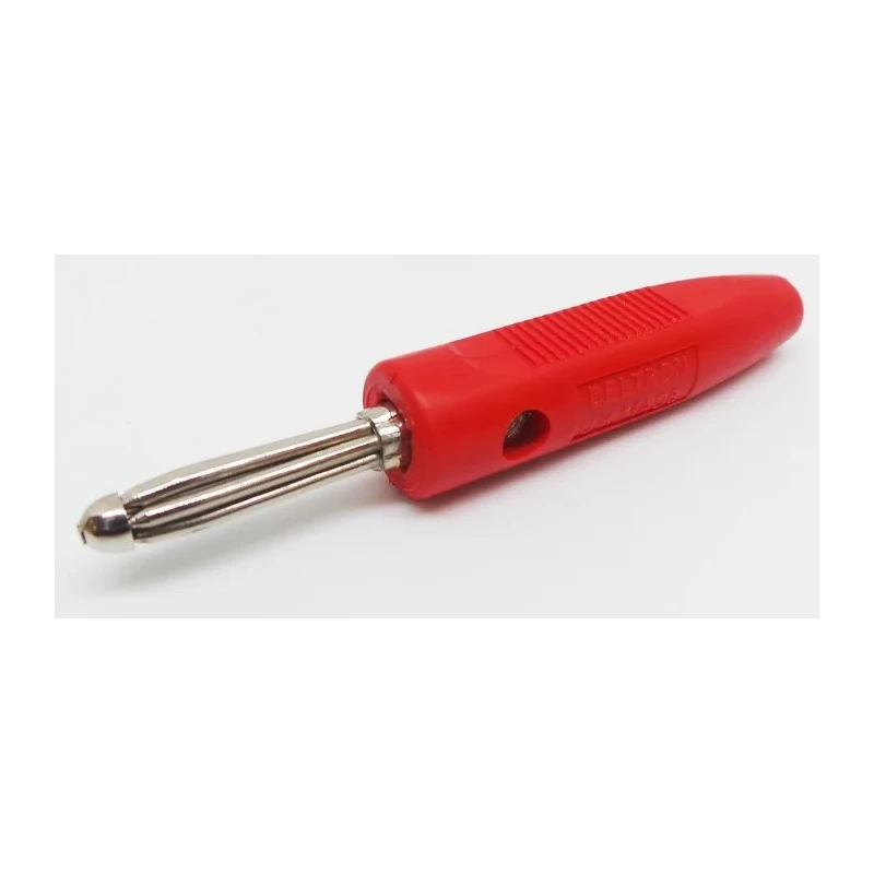RS PRO Red Male Banana Connector, 4 mm Connector, Screw Termination, 50V, 16A, Bright Nickel Over Copper Plating 212-1234