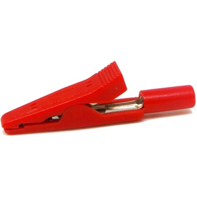RS PRO Red Insulated Crocodile Clip Nickel Plated Brass Contact 8A Current Rating 212-1204