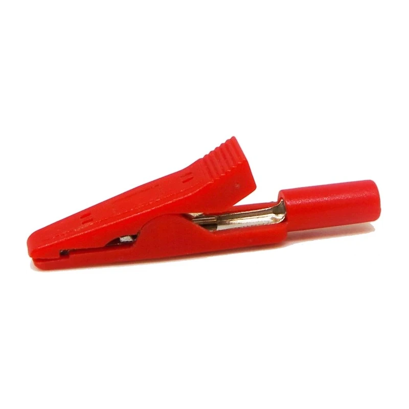 RS PRO Red Insulated Crocodile Clip Nickel Plated Brass Contact 8A Current Rating 212-1204