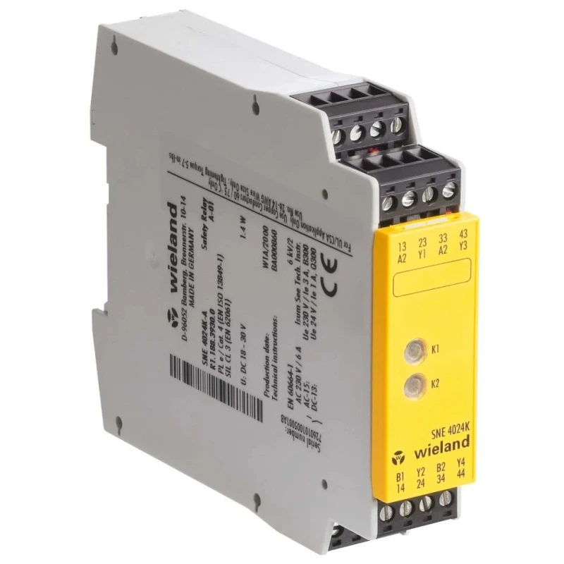 Wieland SNE 4024K Series Output Module 4 Outputs 24V DC 2 NO/2 NC Screw Terminal R1.188.3930.0