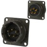 Amphenol Socapex MIL Spec Circular Connector Copper Alloy Straight 4 Way Cable, Male Contacts, Shell Size 8 PT06A-8-4P