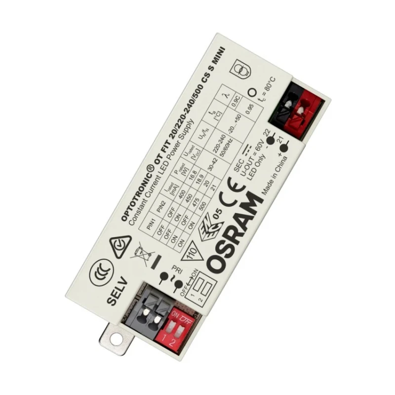 Inventronics 1 Output Constant Current LED Driver 42V 20W 500mA Non-Dimmable IP20 