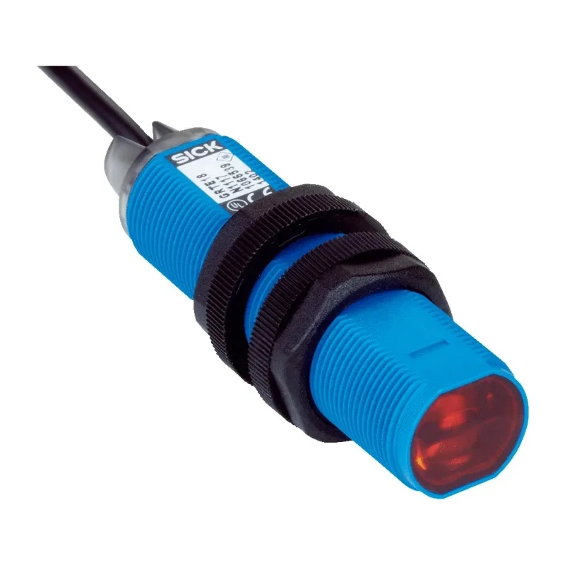 SICK Energetic Photoelectric Sensor Barrel Sensor 5 mm to 1 m Detection Range PNP Output IP67 GRTE18-P1167