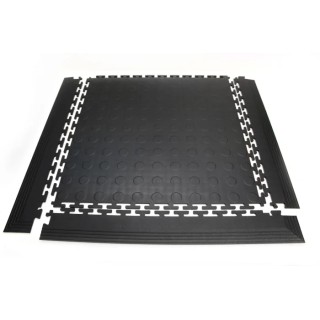 Coba Europe Black Floor Tile Edging Polyvinyl Chloride Studded Finish 80 mm x 515 mm x 5 mm TLC010001E