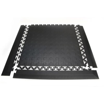 Coba Europe Black Floor Tile Edging Polyvinyl Chloride Studded Finish 80 mm x 515 mm x 5 mm TLC010001E