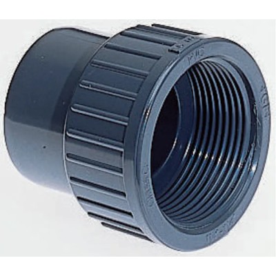 Georg Fischer Plastic Pipe Fitting Adapter Straight 1-1/4 in Rp Female Connection 721901409