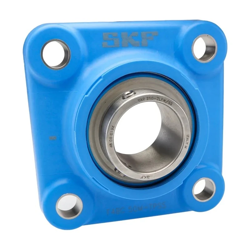 SKF Flanged Bearing Unit 50 mm Inside Diameter Stainless Steel Composite Housing Set Screw Locking F4BC 50M-TPSS