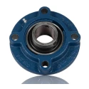 SKF Flange Bearing Unit, 4 Hole Cylindrical Bore, 40 mm ID, Steel Cast Iron Housing, Set Screw Locking, 4800 rpm FYC 40 TF