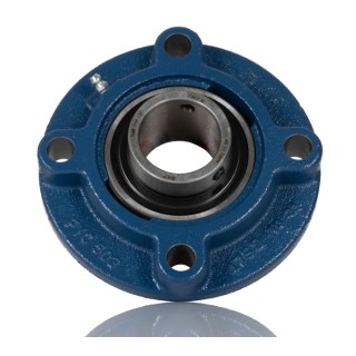 SKF Flange Bearing Unit, 4 Hole Cylindrical Bore, 40 mm ID, Steel Cast Iron Housing, Set Screw Locking, 4800 rpm FYC 40 TF