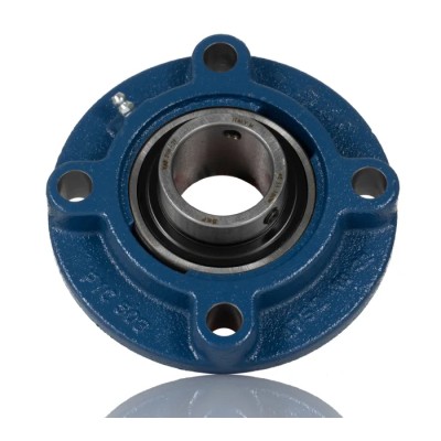 SKF Flange Bearing Unit, 4 Hole Cylindrical Bore, 40 mm ID, Steel Cast Iron Housing, Set Screw Locking, 4800 rpm FYC 40 TF