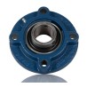 SKF Flange Bearing Unit, 4 Hole Cylindrical Bore, 40 mm ID, Steel Cast Iron Housing, Set Screw Locking, 4800 rpm FYC 40 TF