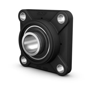 SKF Flange Bearing Unit 30 mm Inside Diameter Steel Housing Cylindrical Bore Set Screw Locking FYK 30 TR