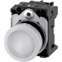 Siemens Panel Mount White LED Pilot Light 22 mm Cutout, 24 V AC/DC, IP20, Round Metal Bezel 3SU1152-6AA60-1AA0