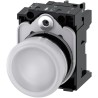 Siemens Panel Mount White LED Pilot Light 22 mm Cutout, 24 V AC/DC, IP20, Round Metal Bezel 3SU1152-6AA60-1AA0