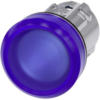 Siemens Blue Pilot Light Head Panel Mount Round 22 mm Cutout IP69K SIRIUS ACT 3SU10 Series 3SU1051-6AA50-0AA0