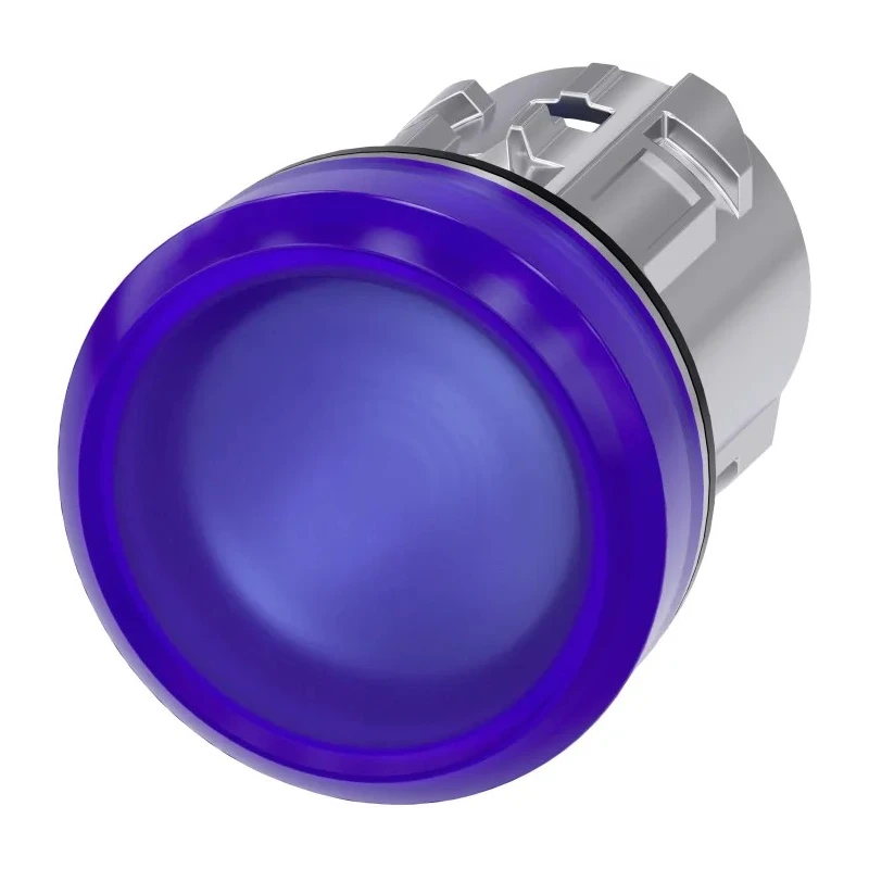 Siemens Blue Pilot Light Head Panel Mount Round 22 mm Cutout IP69K SIRIUS ACT 3SU10 Series 3SU1051-6AA50-0AA0