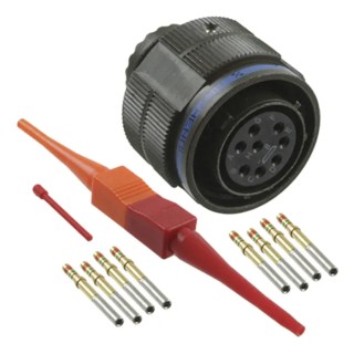 Amphenol Limited MIL Spec Circular Connector 8 Contacts 600/850V ac 7.5A Aluminium Shell, Olive Drab Cadmium D38999/26WC8SN