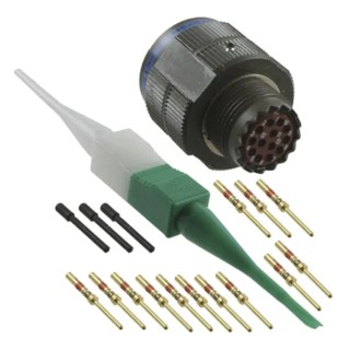 Amphenol Limited MIL-DTL-38999 Straight 13 Way Free Hanging MIL Spec Circular Connector Male Green Aluminium D38999/26WB35PN