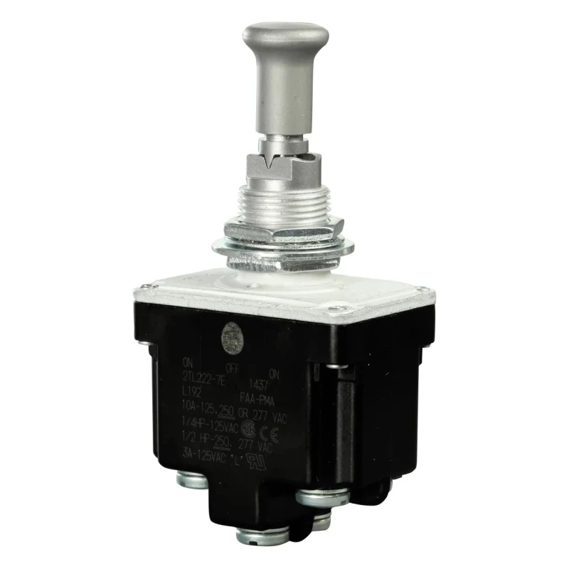 Honeywell Technologies Toggle Switch, Bushing Mount, On-On-On, DPDT, Screw Terminal, 28 V dc, 125 V ac 2TL222-7E